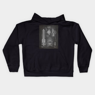 Gatling Machine Gun Patent - Gun Lover Gun Shop Art - Black Chalkboard Kids Hoodie